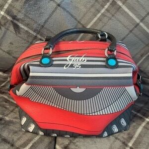 Gabs Convertible Tote Bag Red Grey Black